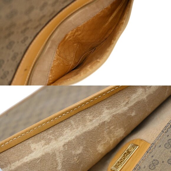 GUCCI Micro GG Pattern Clutch Hand Bag PVC Leather Brown Made In Italy - Picture 14 of 16